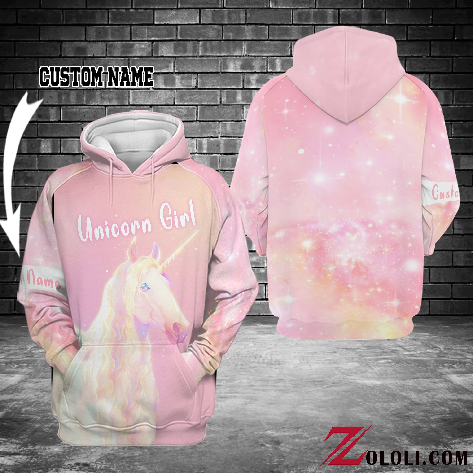 Pink Unicorn Hoodie 3D Custom TXX