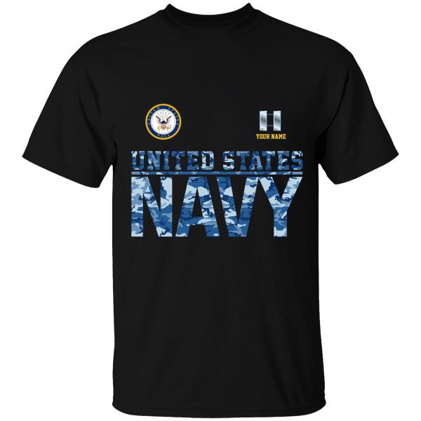 United State Navy Personalized T-Shirt, Best Gift For Navy Dad Grandpa Veterans