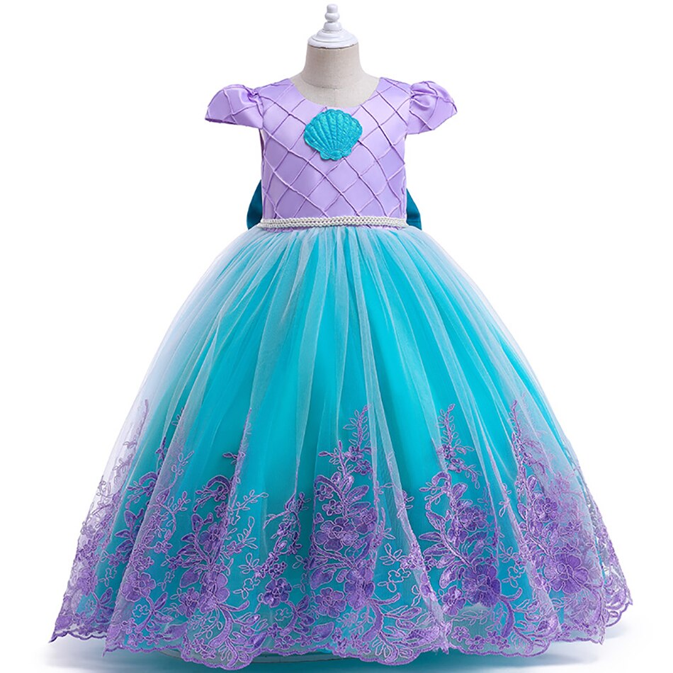 Baby Girl Embroidery Mermaid Dress Kids Princess Ariel Cosplay Costume Girl Birthday Party Christmas Halloween Costumes Kids alx