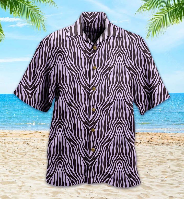 Zebra Violet Fashion Hawaiian Shirt 3D Hawaiian Shirt