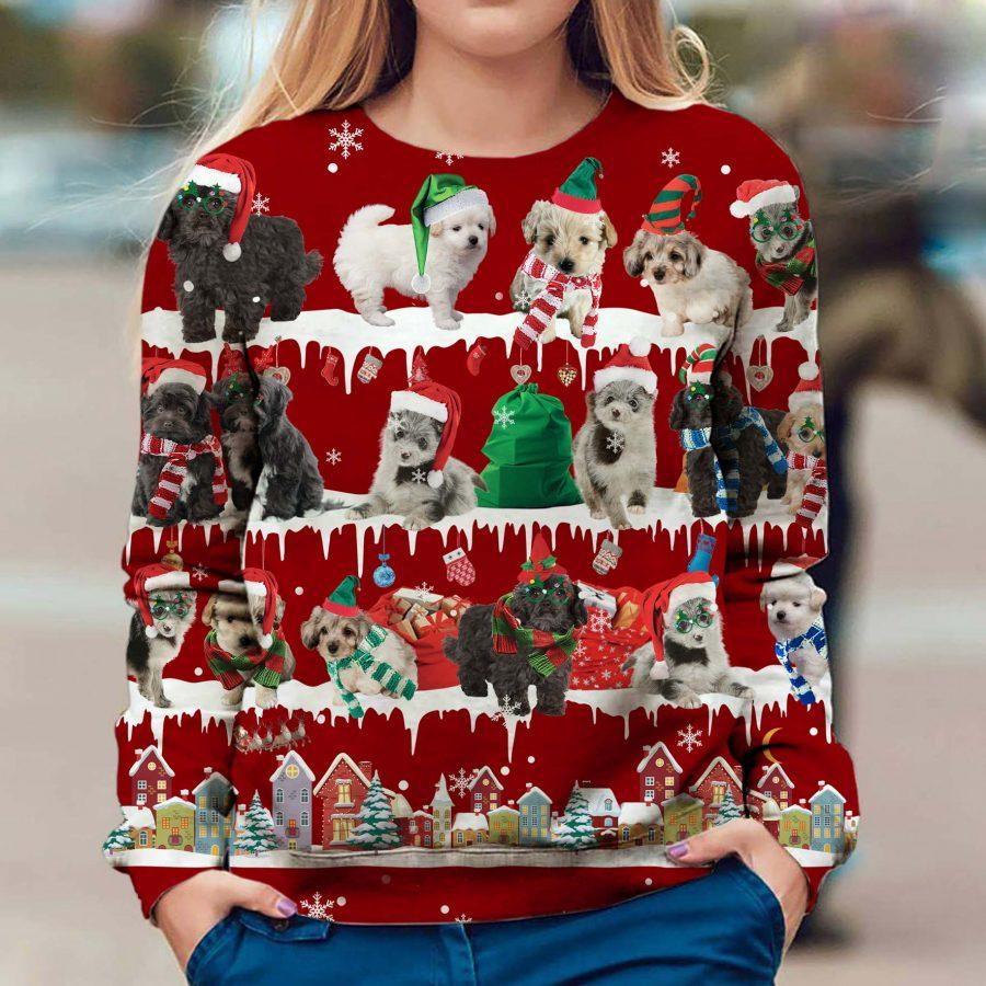 Chi-Poo – Snow Christmas – Premium Dog Christmas Ugly Sweatshirt, Dog Ugly Sweater