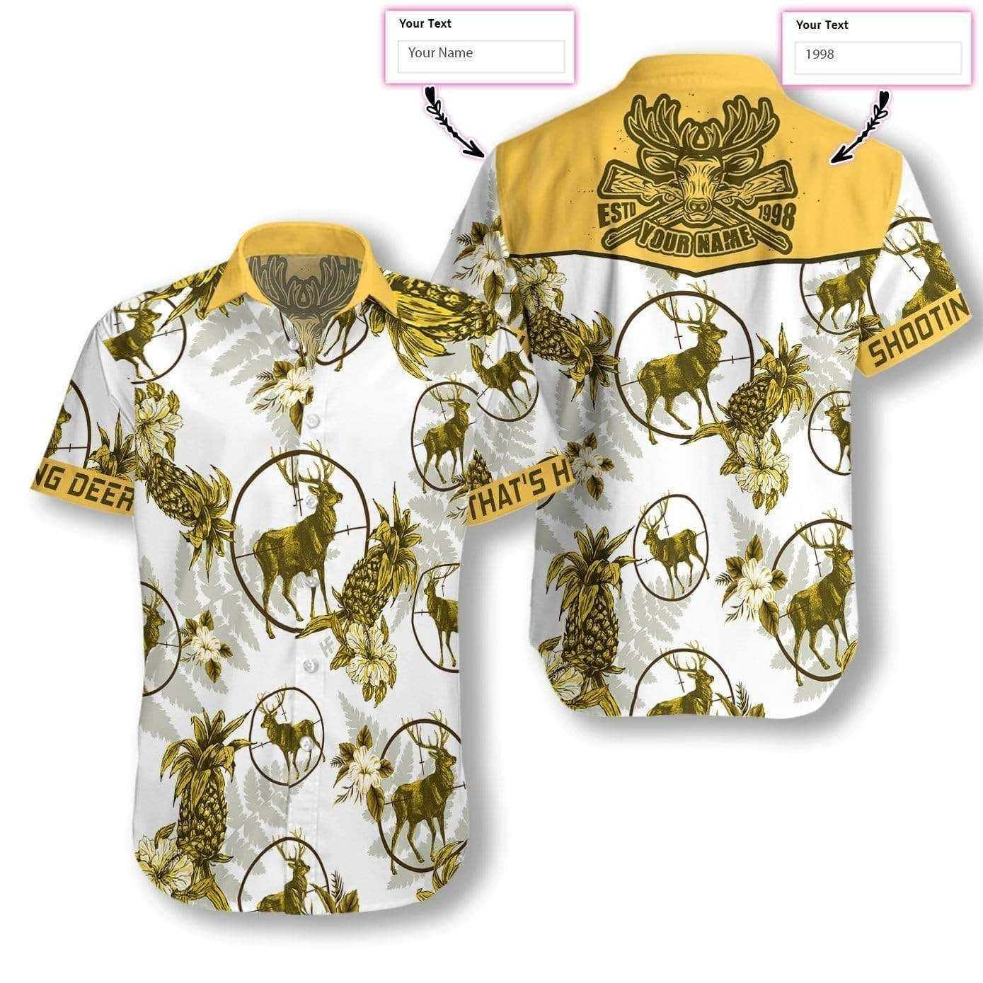 Personalized Shooting Deer How I Roll Hawaii Aloha Shirts Custom Text V Ha102286