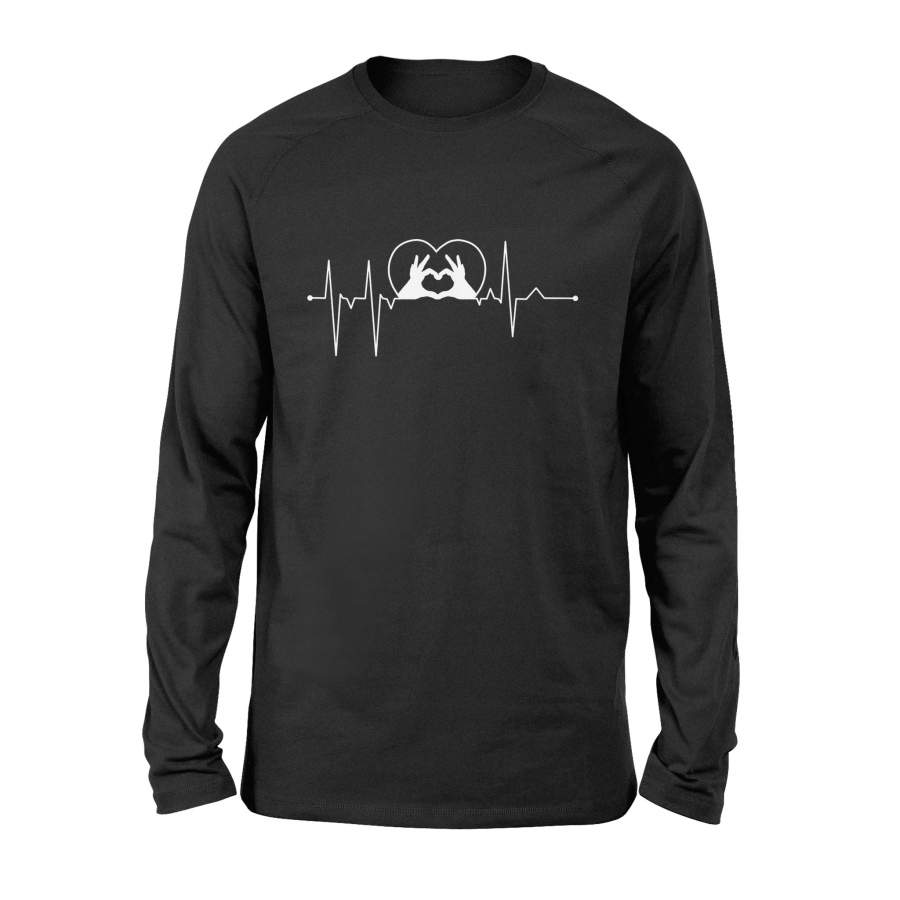 Asl Gifts Friendship Love Heartbeat Pulse Long Sleeve T-Shirt