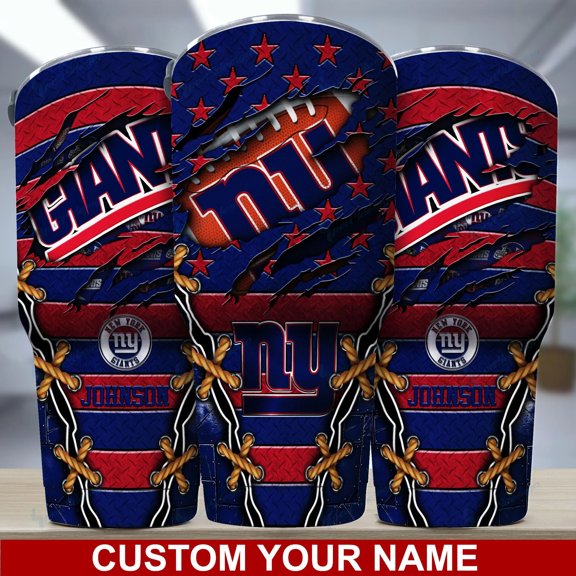 New York Giants Custom Name Tumbler Bg21