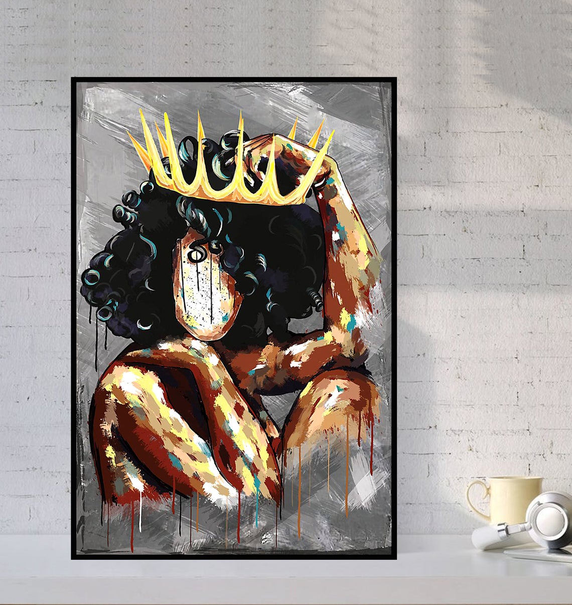 Black Queen Poster – African American Black Girl Poster, Black Woman Poster, Gift For Black, Black Poster Print, Black Woman Prints