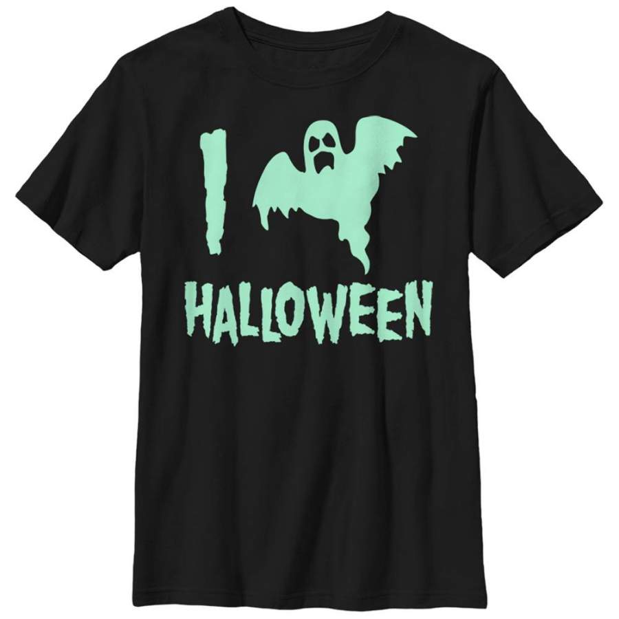 Lost Gods Boy’s Halloween Love Ghost  T Shirt Black S