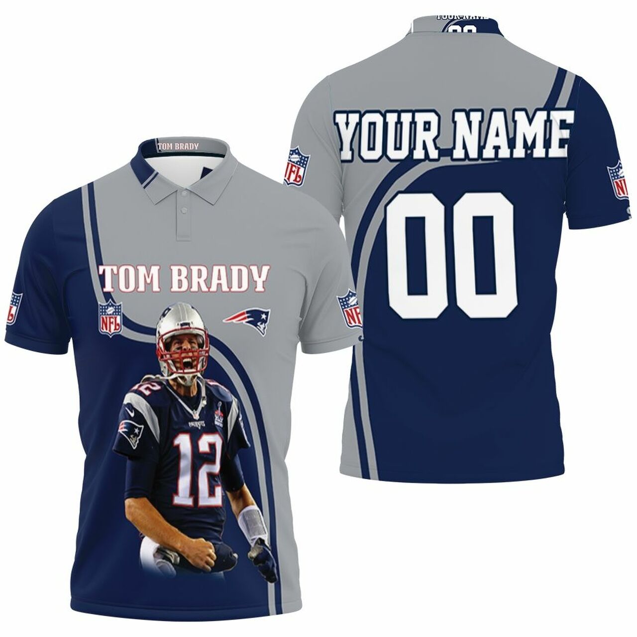 Tom Brady 12 New England Patriots Highlight Career Signatures For Fans 3D Personalized Polo Shirt Model A8144