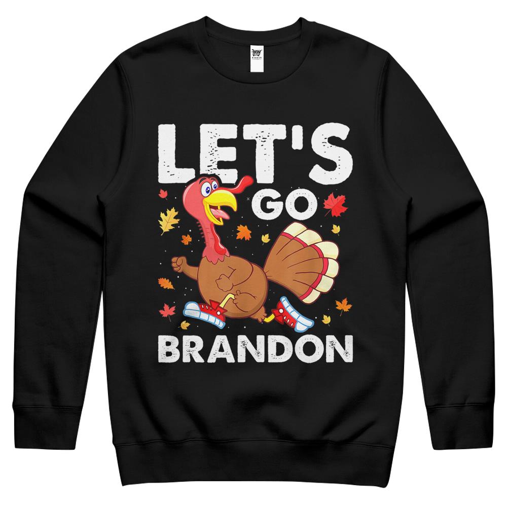 Lets Go Brandon Family Thanksgiving Turkey Friendsgiving Crewneck Sweatshirt