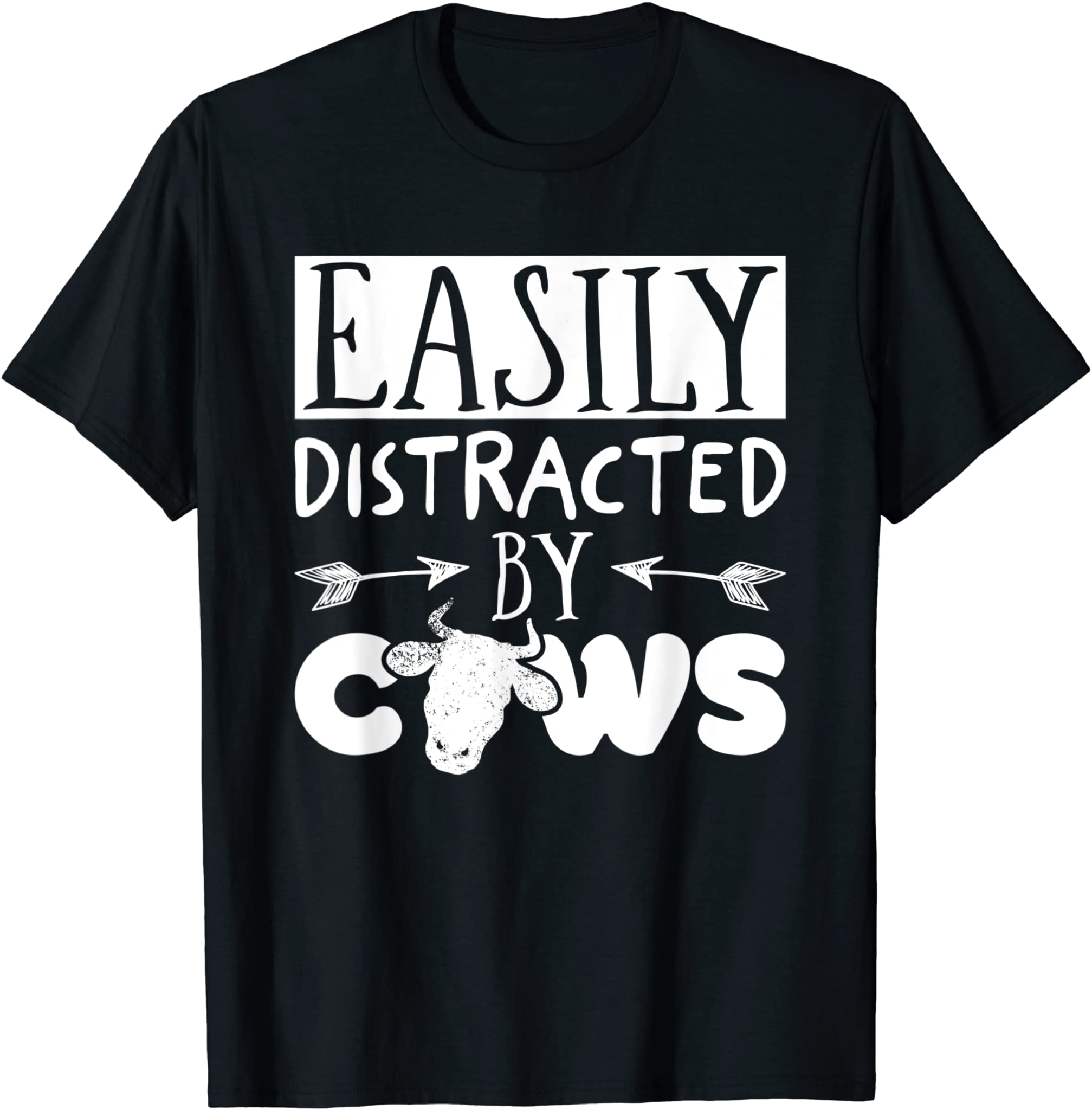 Cow Lover Farming Shirt Cow Girl Easily Distracted By Cows T-Shirt