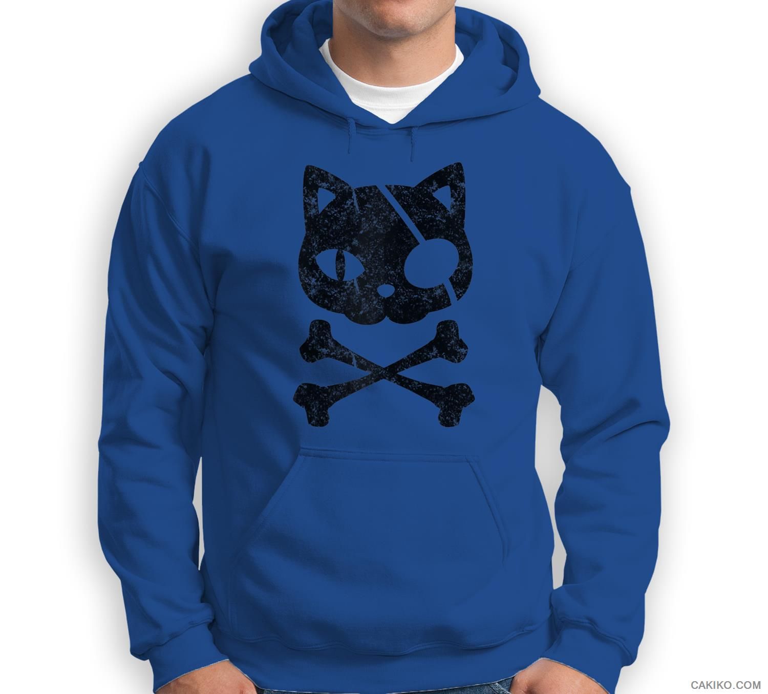 Vintage Pirate Cat Kitten Halloween Skull Cross Bones Baseball Sweatshirt & Hoodie