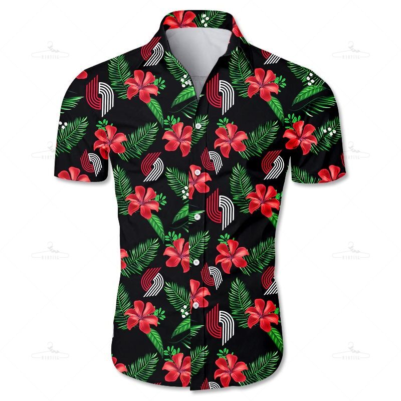 Portland Trail Blazers Hawaii Shirt Tropical Flower Summer Ha9353