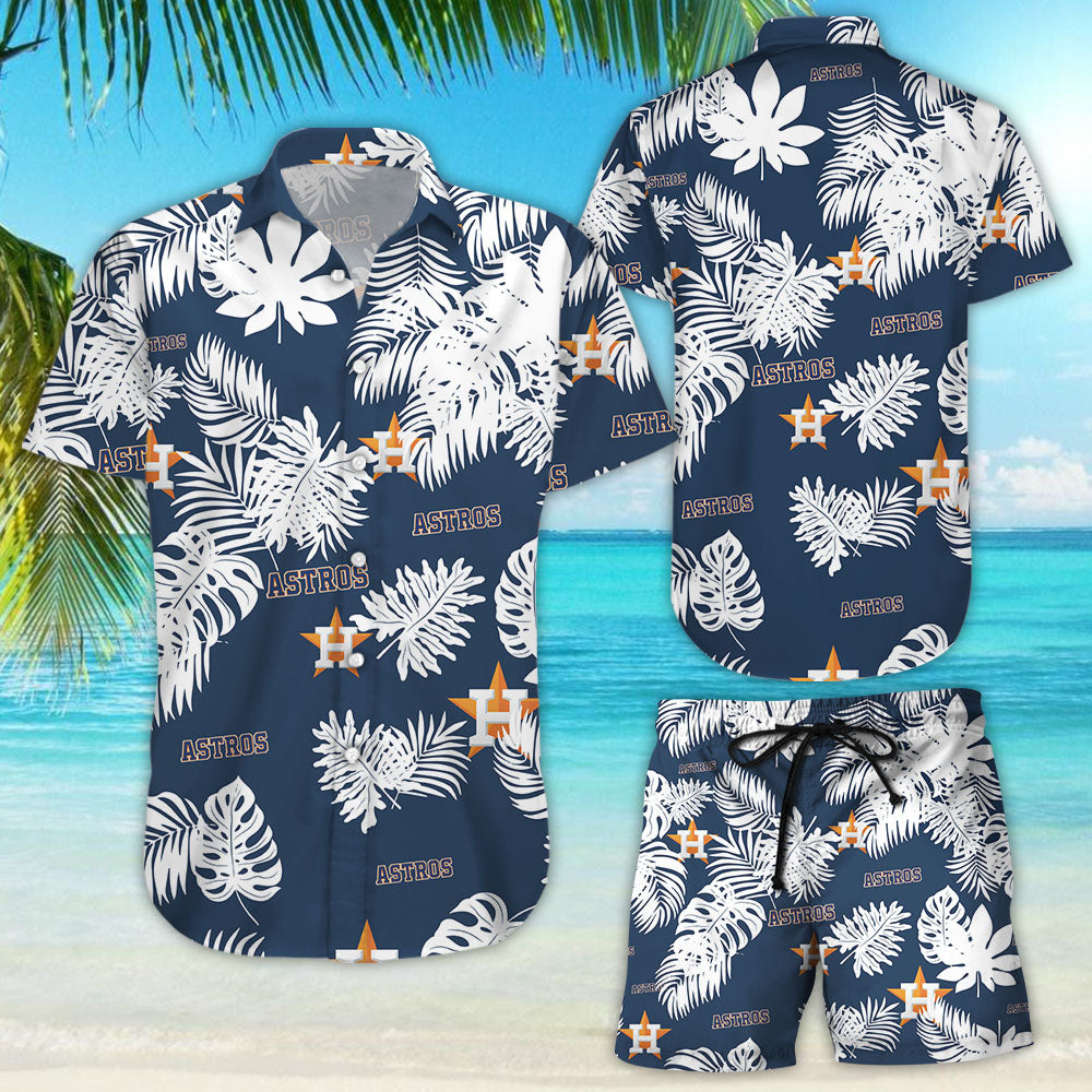 Houston Astros Tropical Flower Short Sleeve Hawaiian Shirt