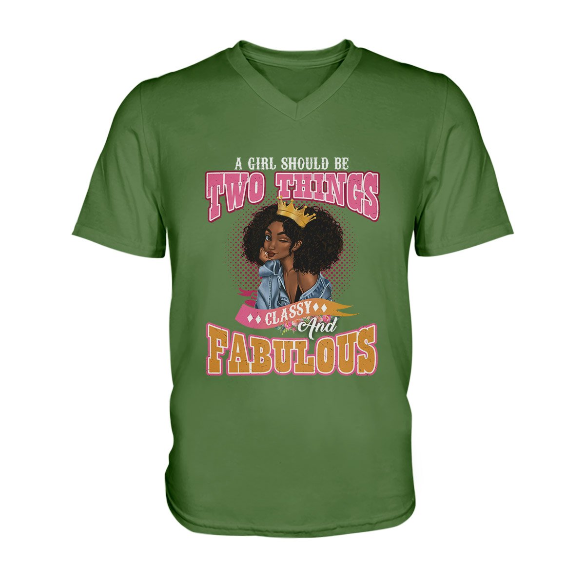 Classy N Fabulous Black Girl Ez13 0209 Men V-Neck T-Shirt