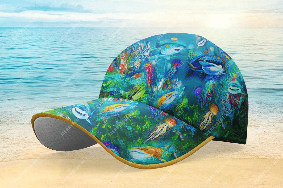 Awesome Shark Hawaiian Aloha Shirts Cap