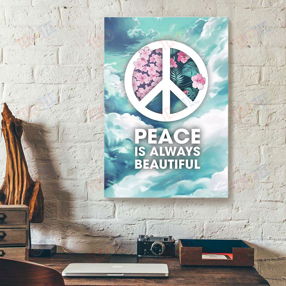 Canvas Prints Peace Is Always Beautiful Full Printing Flower Wall Art Canvas Home Decor Canvas