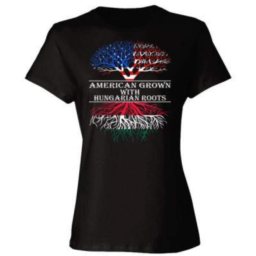 AGR American Grown With Hungarian Roots – Ladies’ Cotton T-Shirt