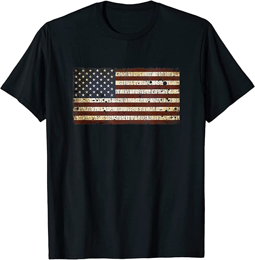 Vintage Retro USA US Flag Independence Day July 4th T-Shirt