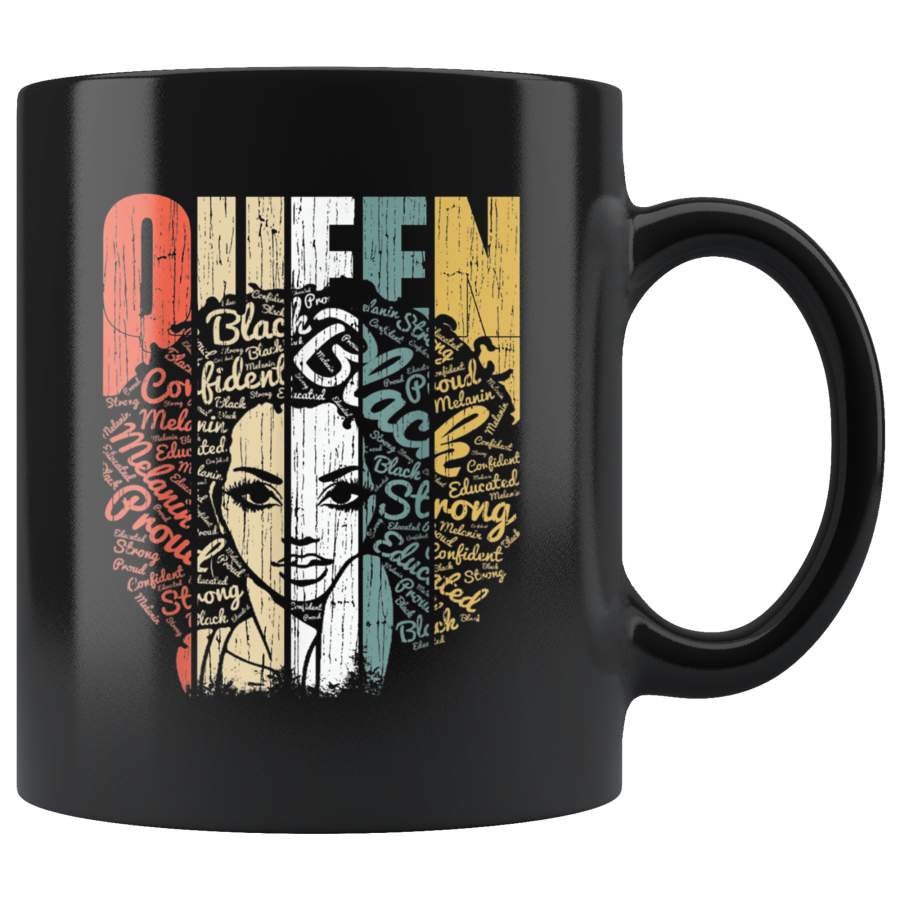 Retro African American Educate Strong Black Queen mugs