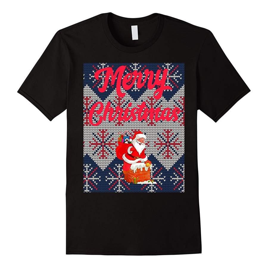 Ugly Christmas Shirt Merry Christmas T-Shirt Men Cotton T-shirt