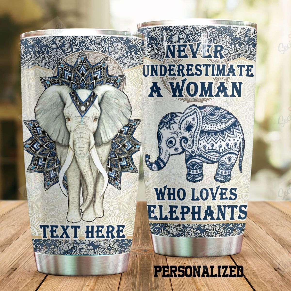 Personalized Elephant Be Crazy About Elephants Kl0610321Cl Stainless Steel Tumbler Travel Customize Name, Text, Number, Image