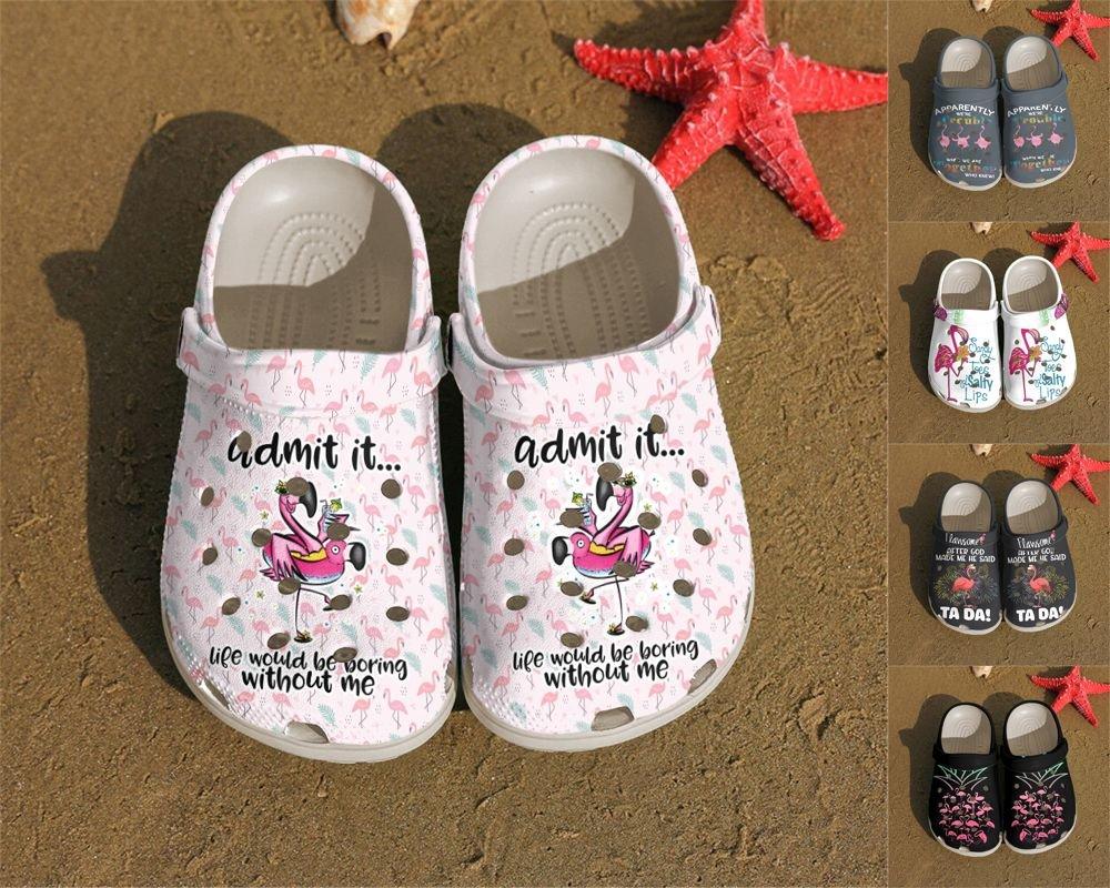 Flamingo Personalize Clog, Custom Name, Text, Fashion Style For Women, Men, Kid, Print 3D Awesome Flamingo