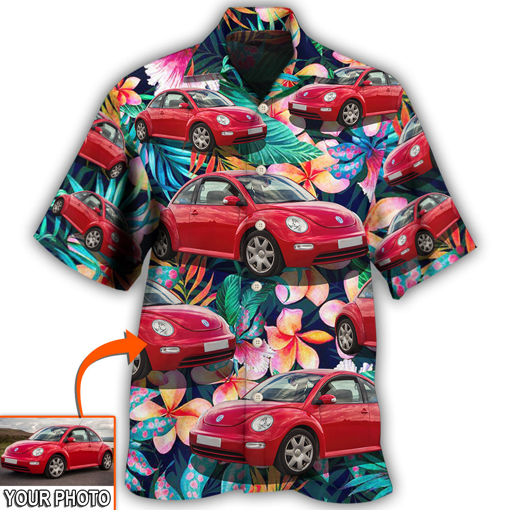 Car Beetle Luxury Tropical Flower Custom Photo Hawaii Shirt Ha40111