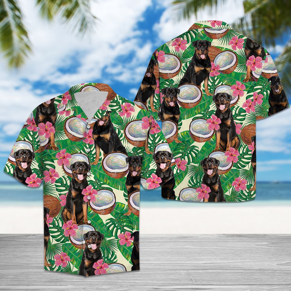 Rottweiler Tropical Coconut Hawaii Shirt Ha93577