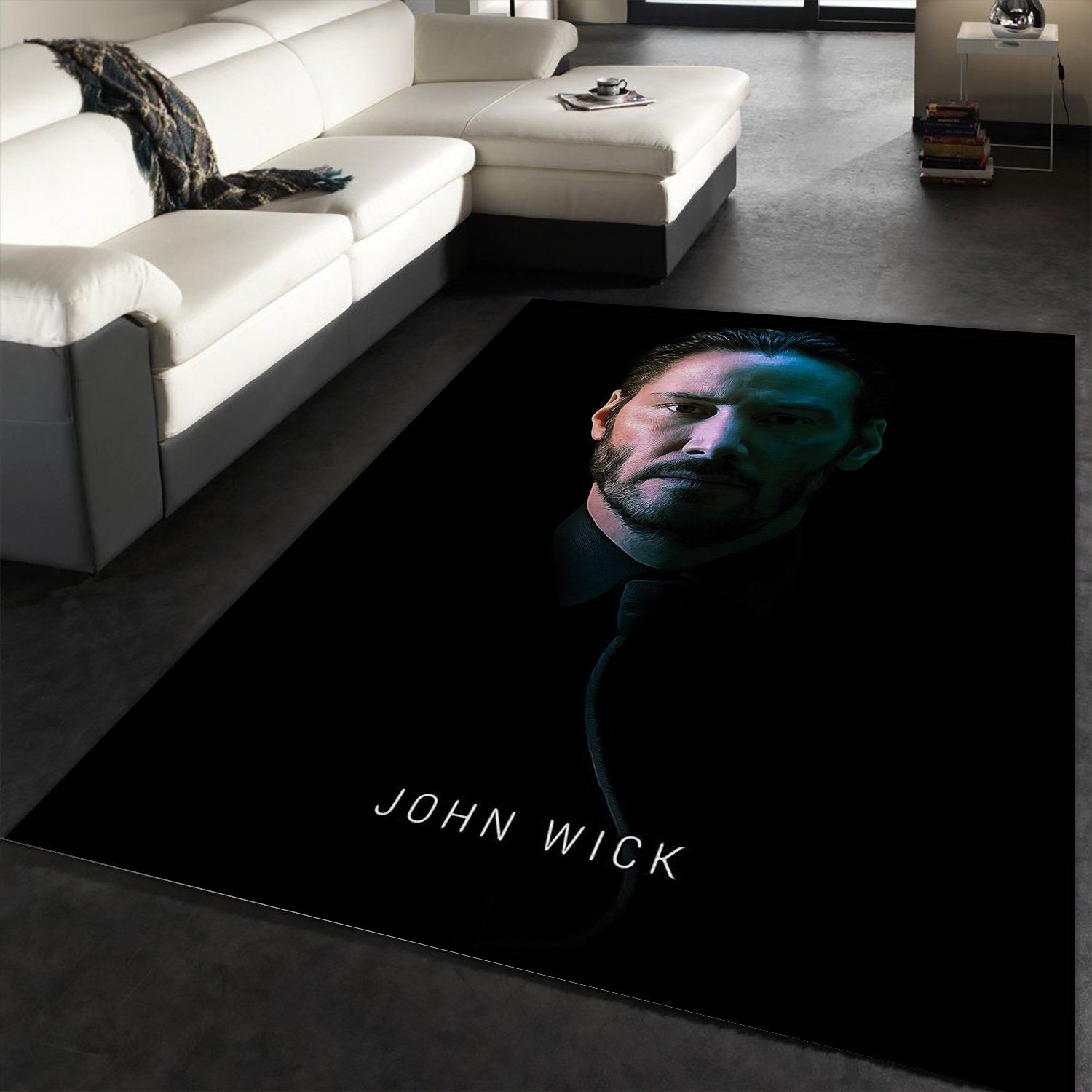 John Wick Area Rug Art Painting Movie Rugs Family Gift US Decor