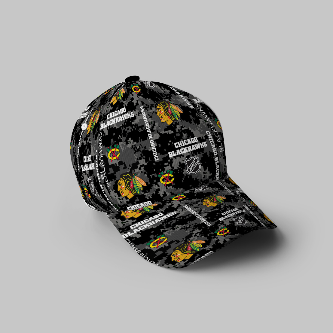 Chicago Blackhawks Emblem Camo Symbol 3D Printing Baseball Cap Classic Hat