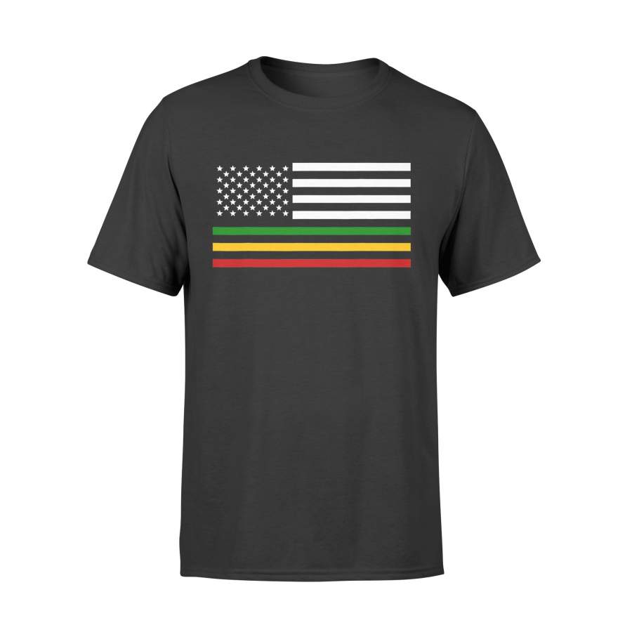 Rasta America Flag American African USA Reggae T Shirt – Standard T-shirt