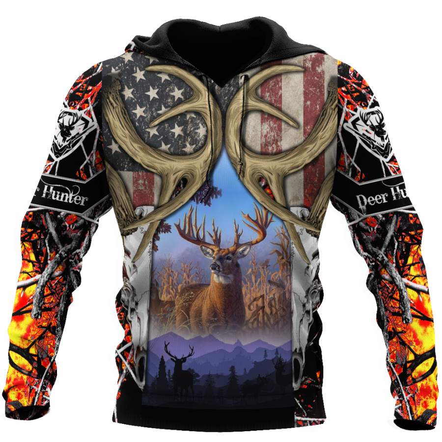 America Flag Hunting Deer Unisex Shirts DA17102001