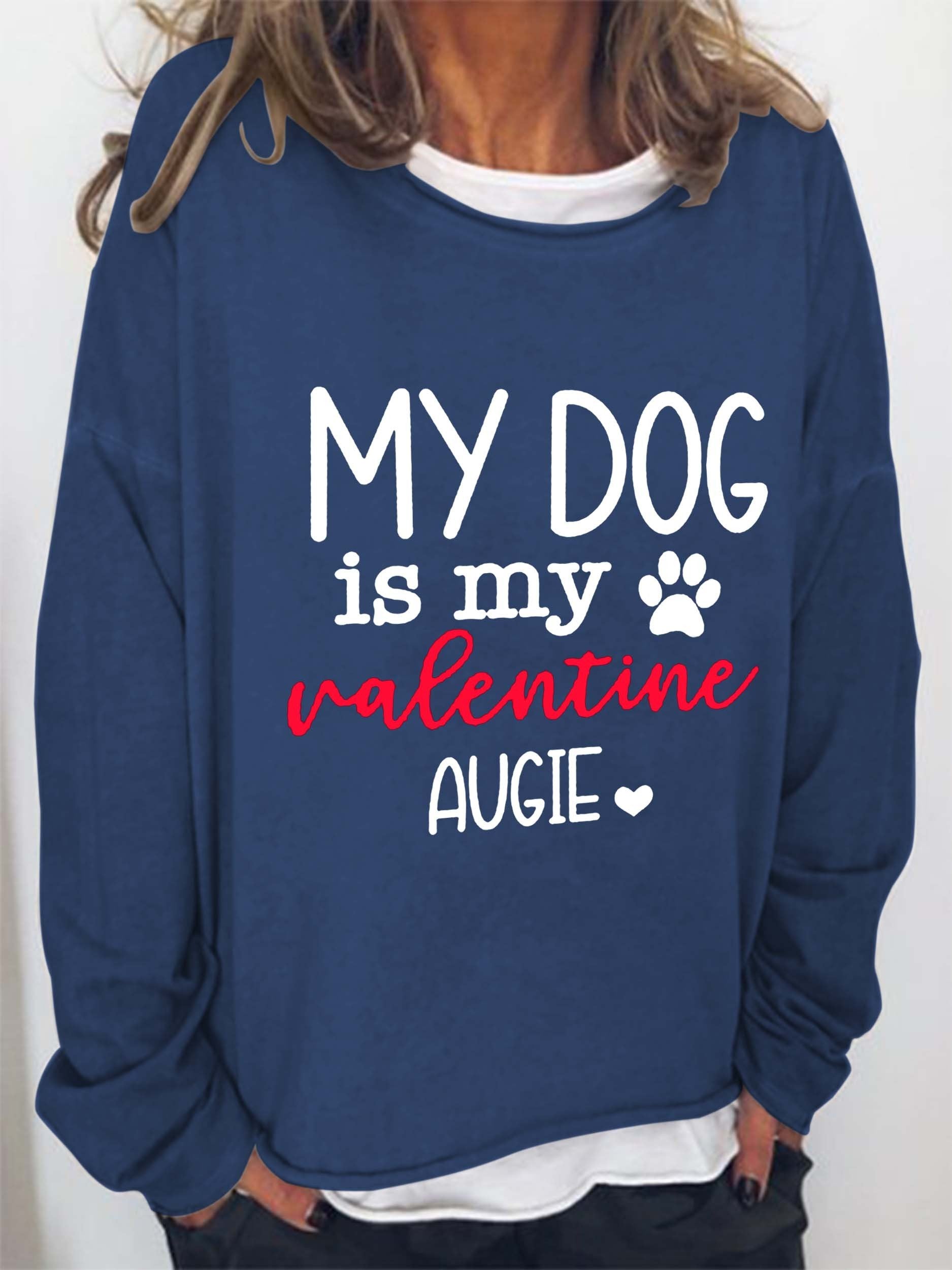 Women’S My Dog Is My Valentine Long Sleeve Top