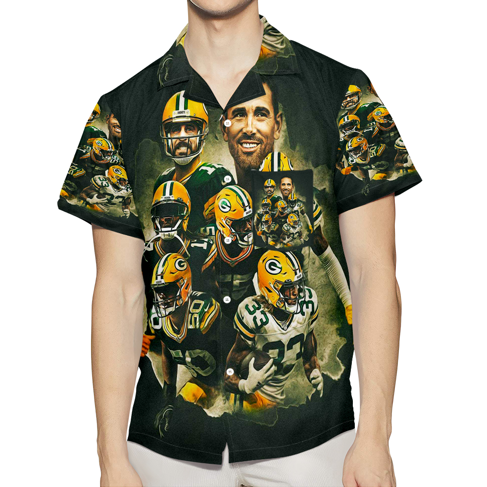 Green Bay Packers Player Team V5 3D All Over Print Summer Beach Hawaiian Shirt With Pocket