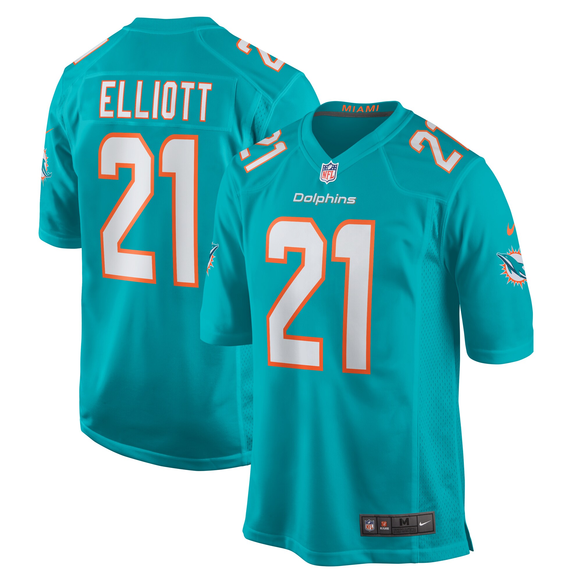 Men’s Miami Dolphins DeShon Elliott Aqua Game Player Jersey