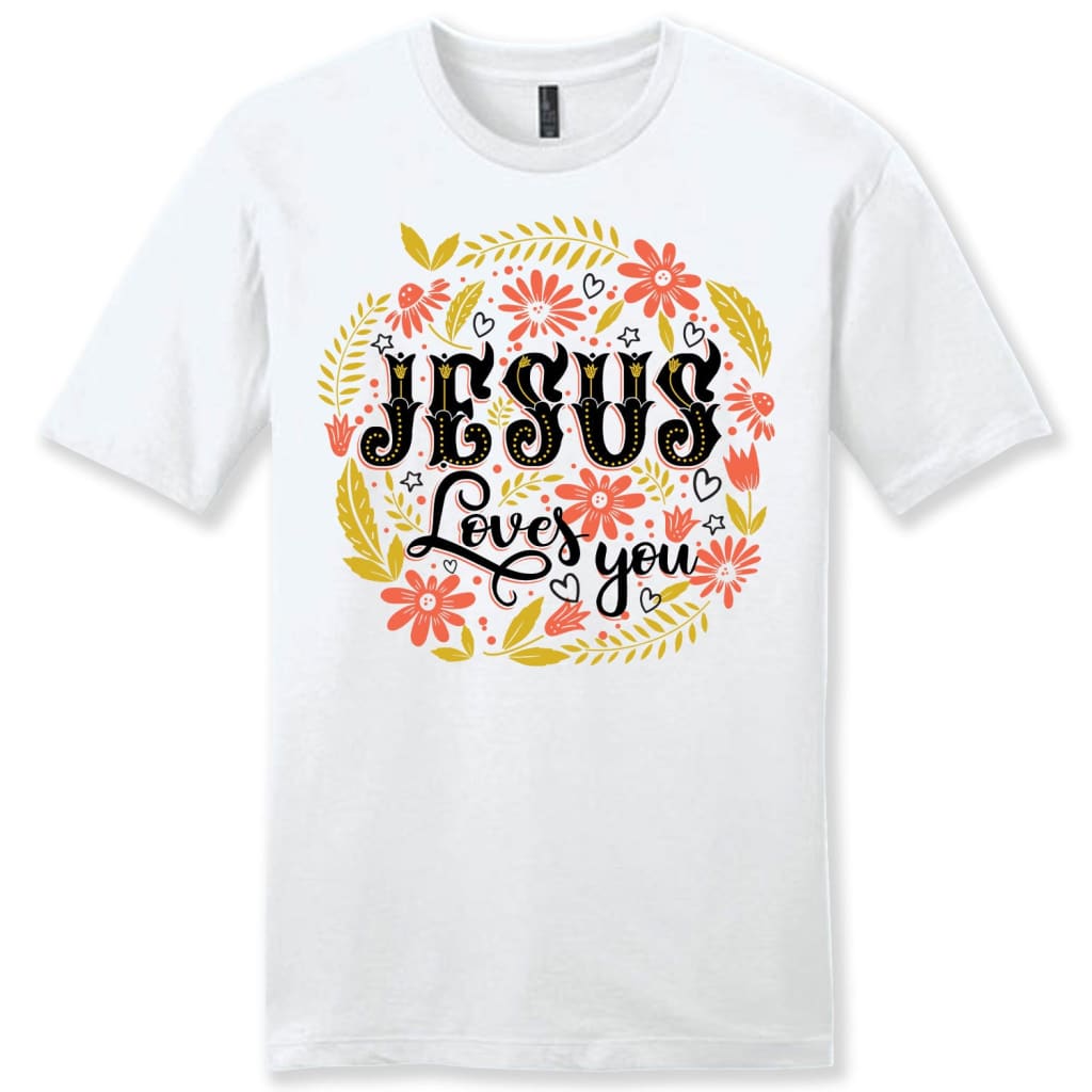 Jesus Loves You Floral Men’S Christian T-Shirt, Jesus Shirts