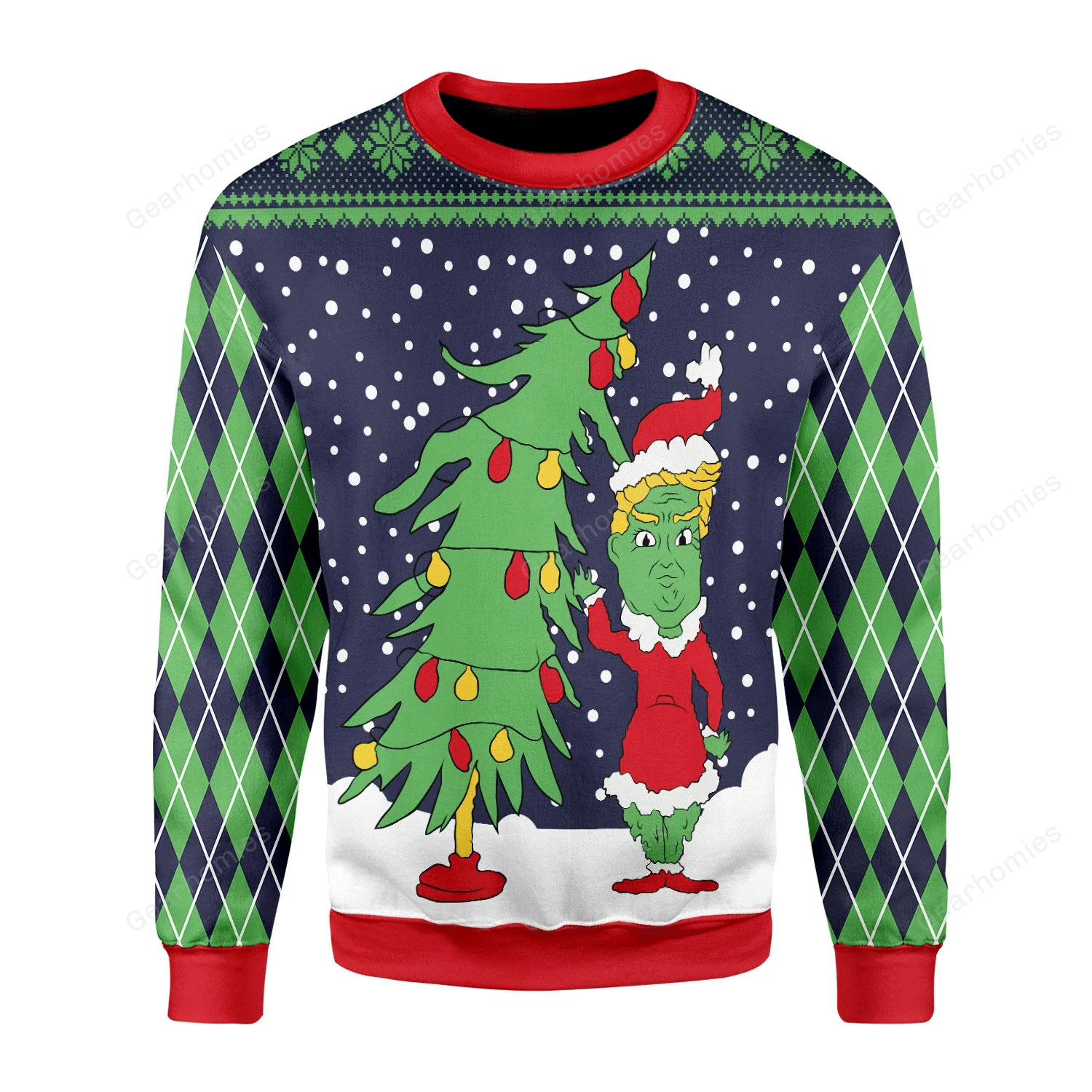 Merry Christmas Gearhomies Unisex Christmas Sweater Grinch 3D Apparel