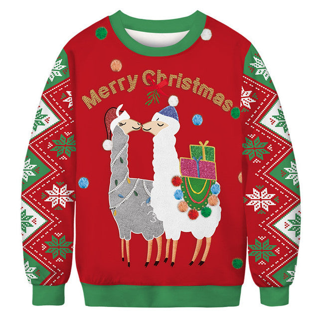 Ugly Christmas Sweater Hoodies 3D Funny Print Christmas Jumpers