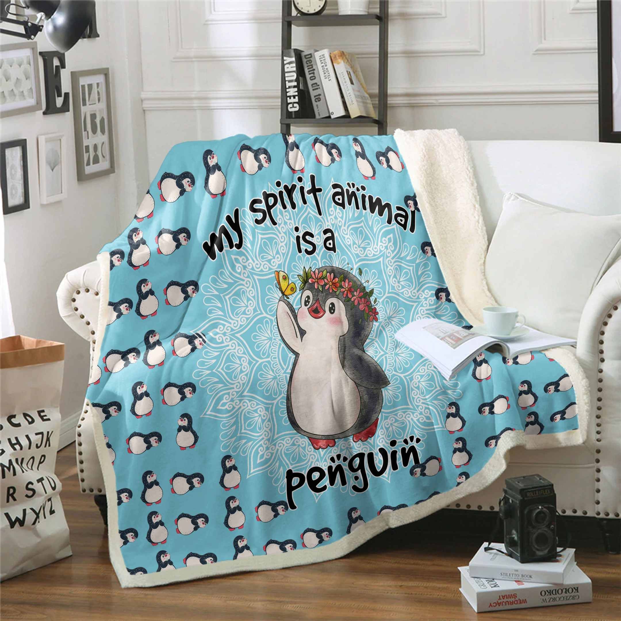 Penguin Is My Spirit Animal Cla07110053F Sherpa Fleece Blanket