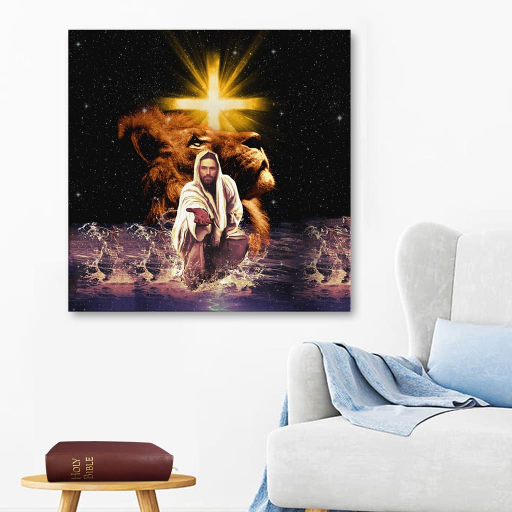 The Lion Of Judah Jesus Reaching Out His Hand 1 Canvas Wall Art – Christian Wall Art – Religious Wall Decor