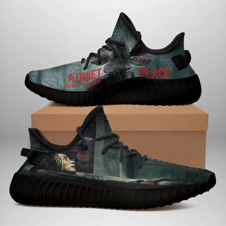 A Quite Place Limited Edition Black Yeezy Sneaker Custom Shoes 2020