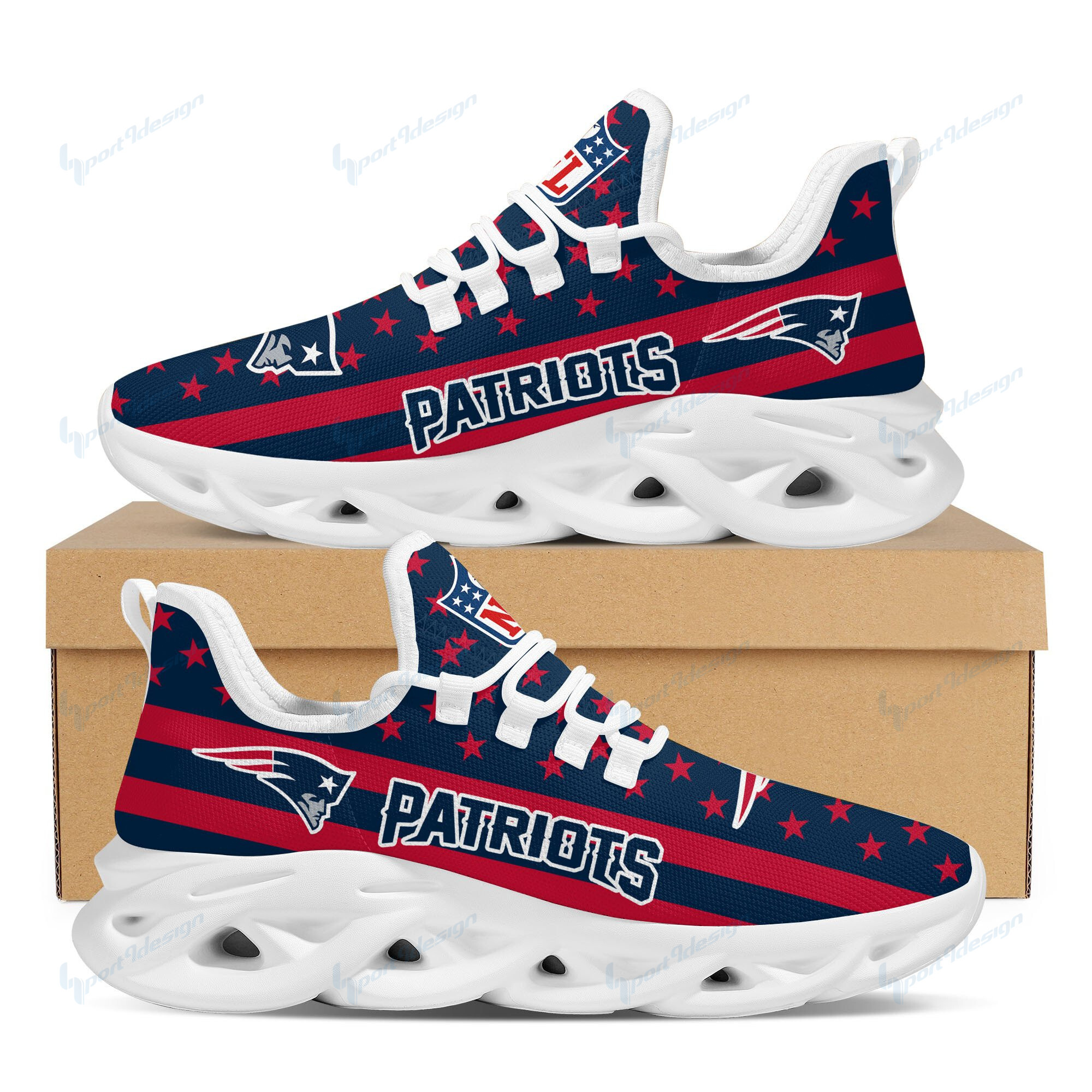 New England Patriots Yezy Running Sneakers 36