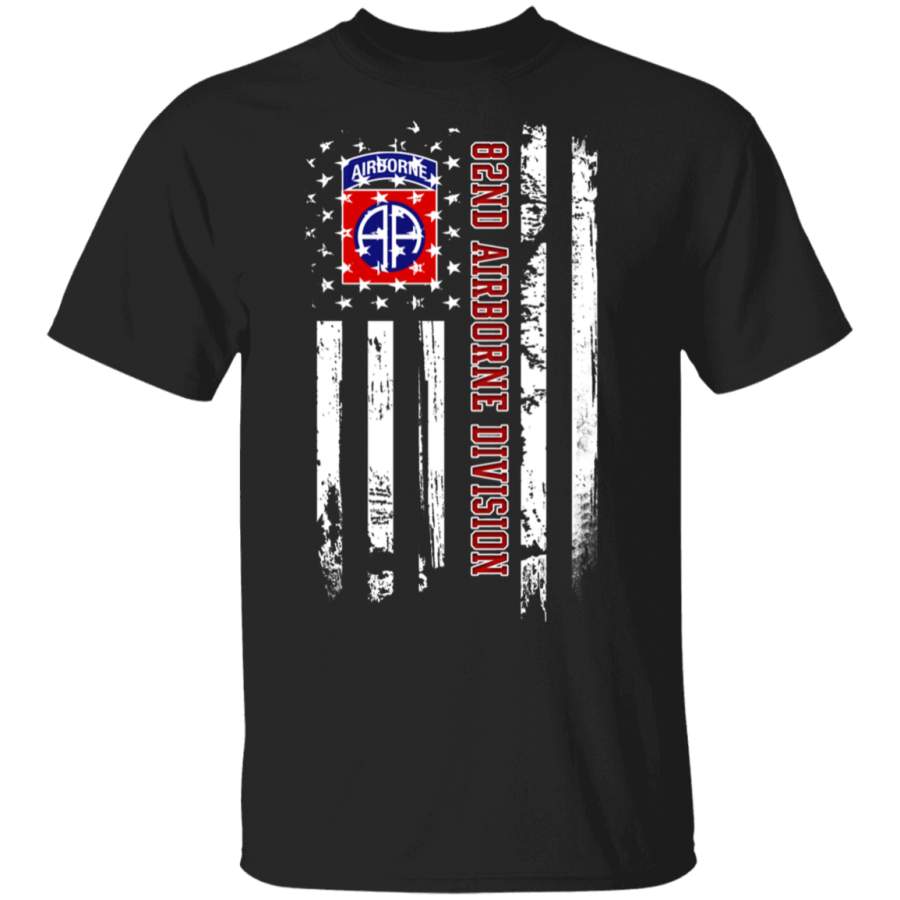 82nd Airborne Division Veteran American Flag Father’s Day Veteran’s Day Tshirt