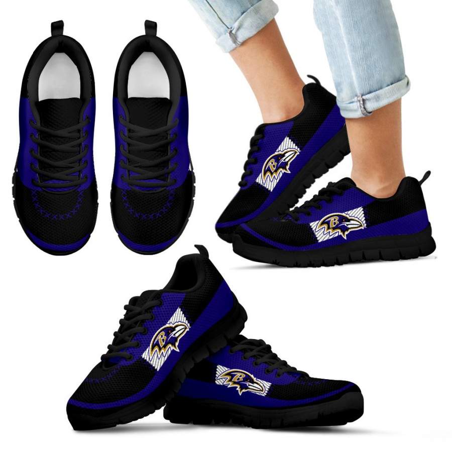 Cross Thread Seamless Beautiful Logo Baltimore Ravens Sneakers