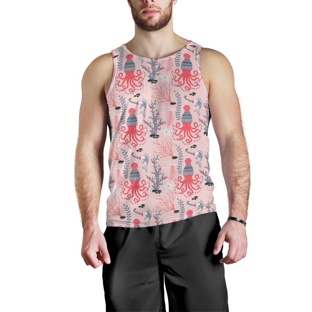 Octopus Winter Hat Garland Fish Candy Seaweed Coral Starfish Men Tank Top