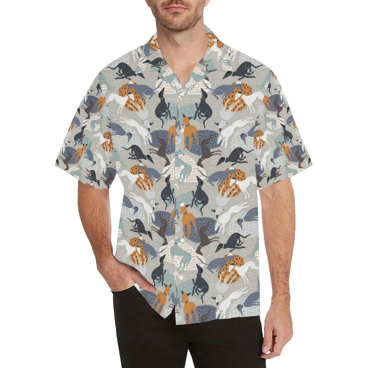 Greyhound Pattern Print Design 04 All Over Hawaii Shirt Ha100628