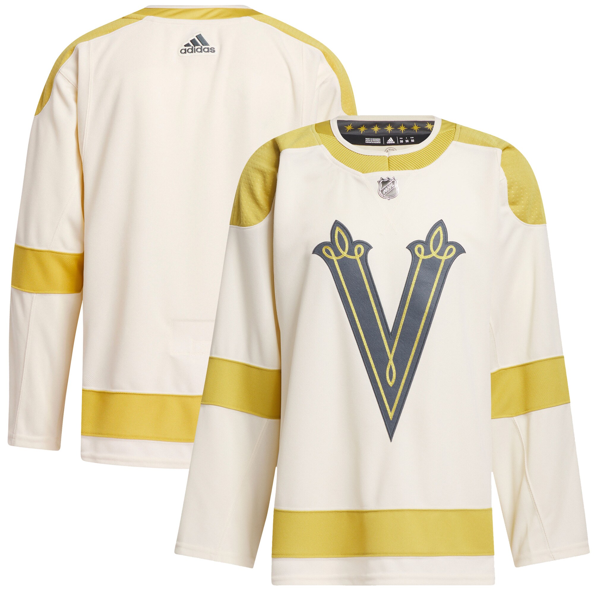 Men's Vegas Golden Knights adidas Cream 2024 NHL Winter Classic Primegreen Authentic Jersey