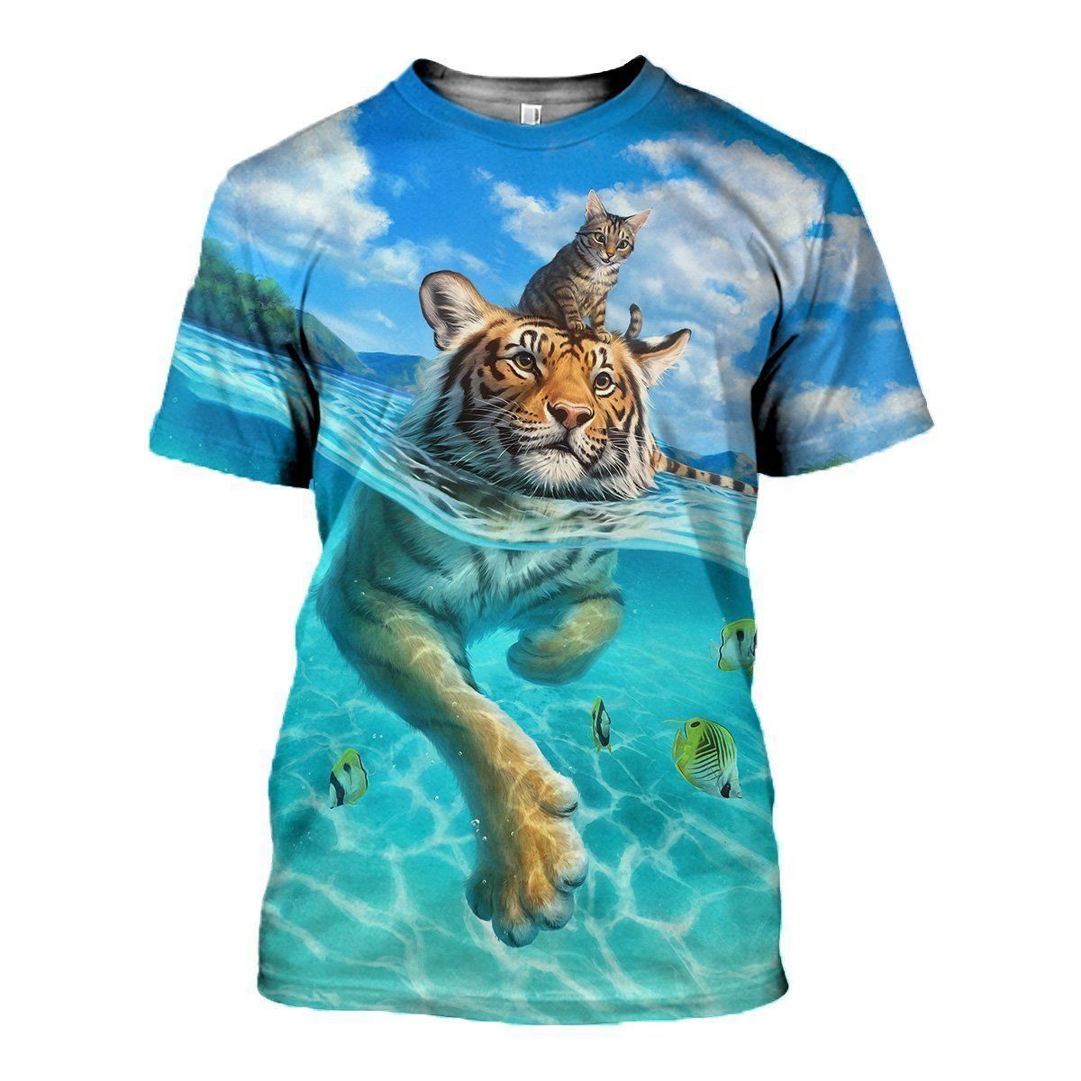 Cat And Tiger Friends 3D All Over Print | For Men & Women | Adult | Hp649