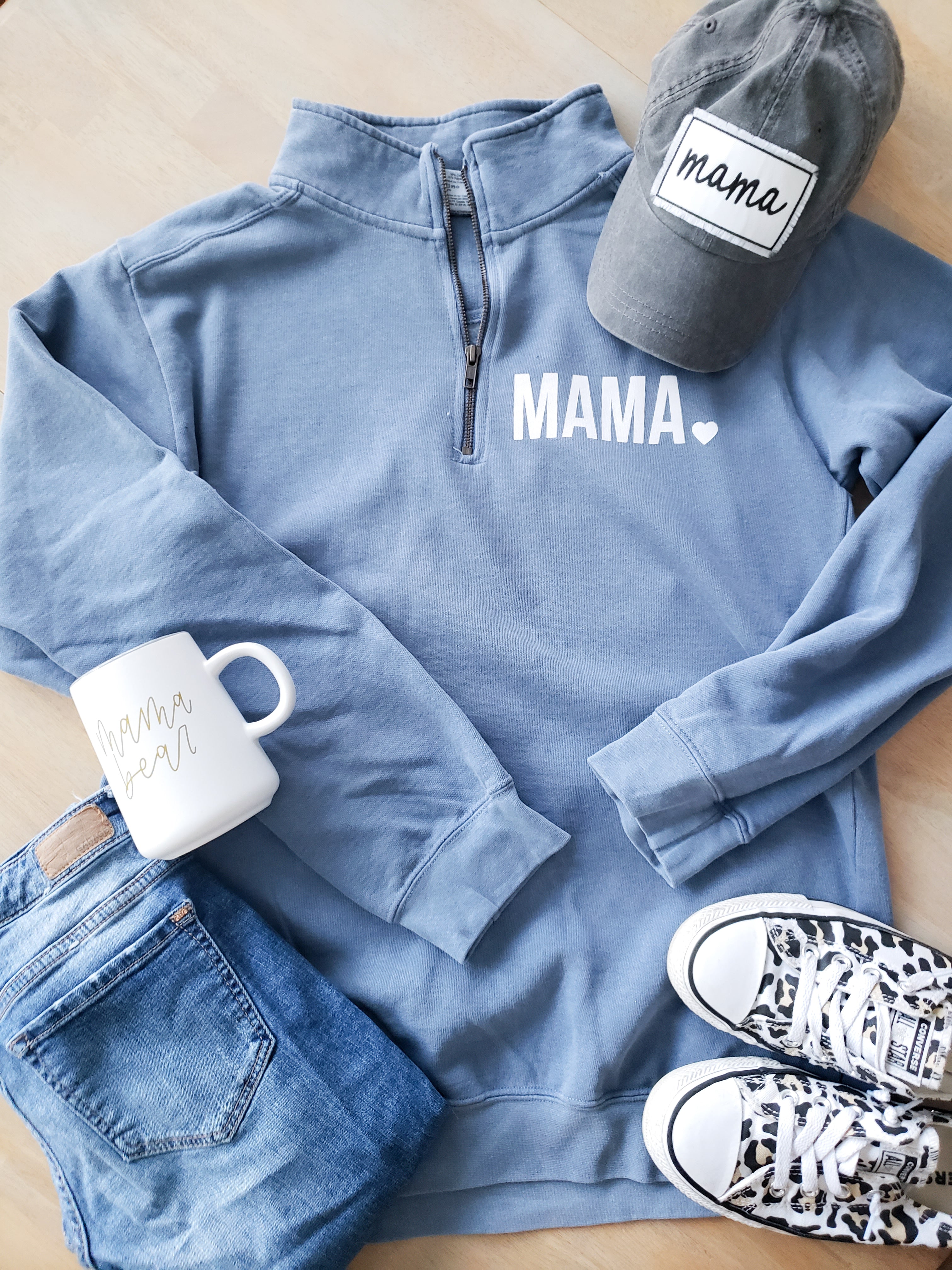 Blue Mama Quarter Zip Sweatshirt