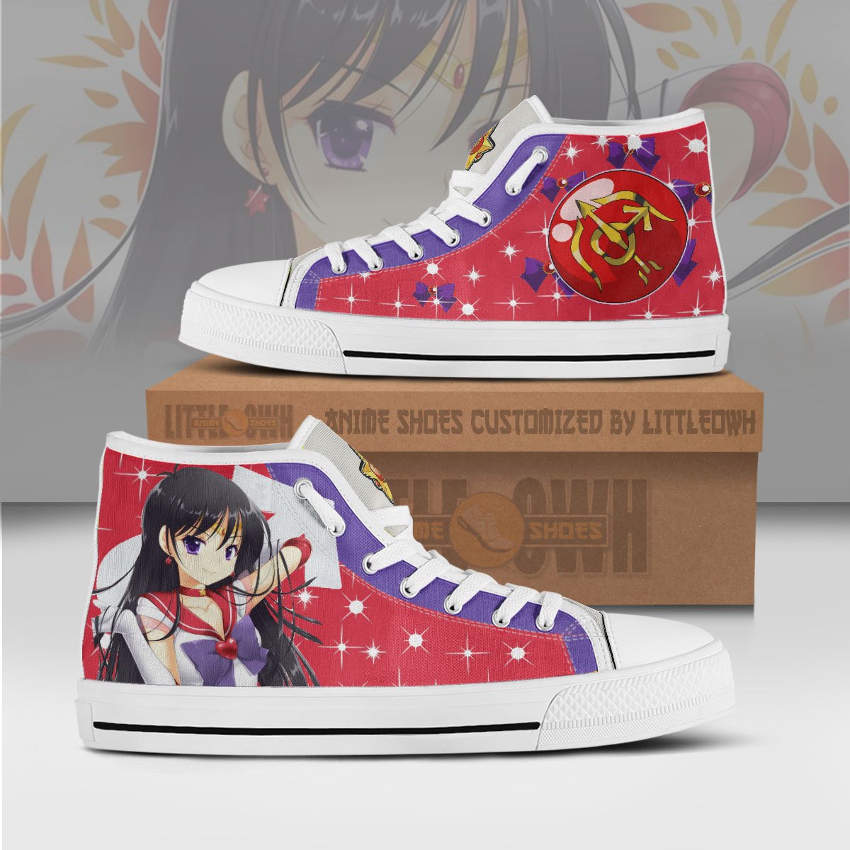 Sailor Mars High Top Shoes Custom Sailor Moon Anime Canvas Sneakers ...