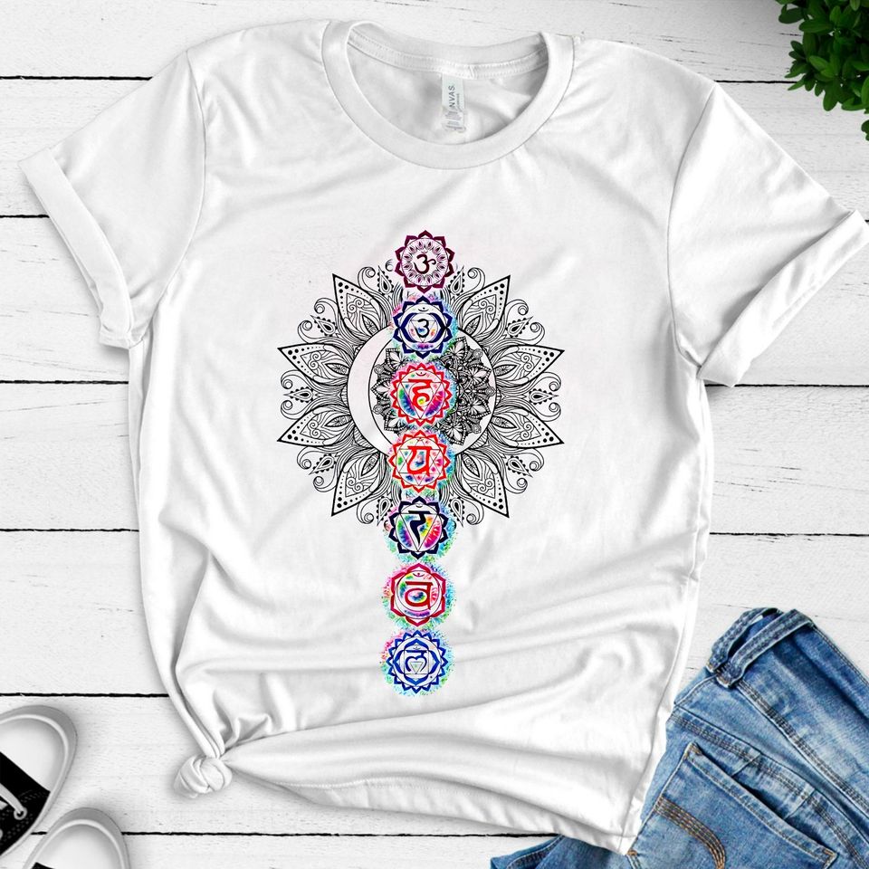 7 Chakras Mandala Pattern Yoga Meditation Gift Standard/Premium T-Shirt